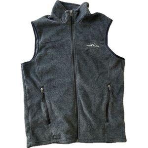 EDDIE BAUER ZIP FRONT FLEECE VEST Men's Size Small Black